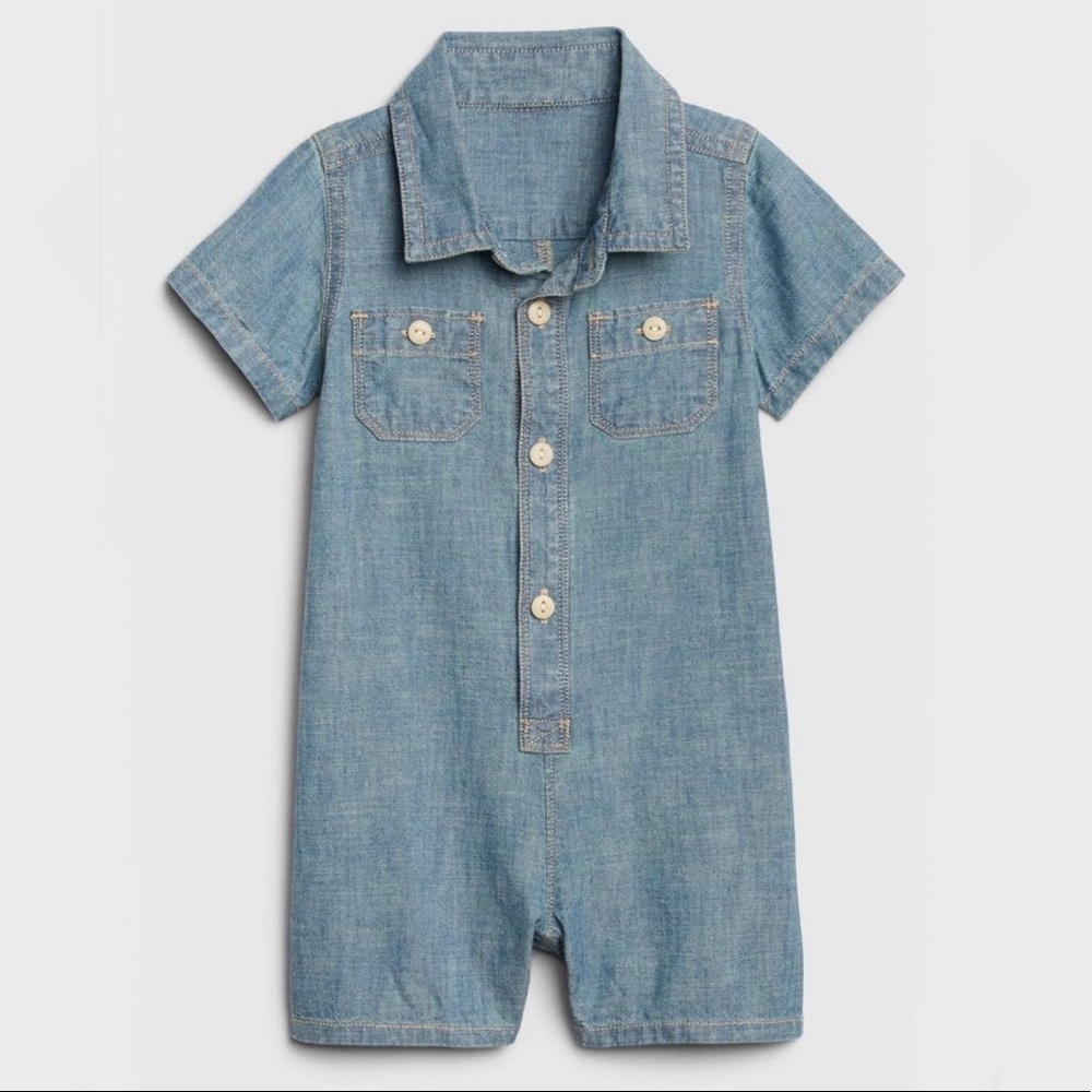 Baby Gap Chambray Shorty One-piece size 18-24 months EUC